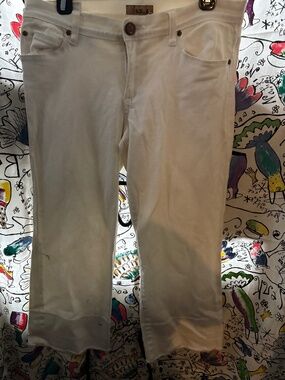 See thru Soul white cropped low waisted denim